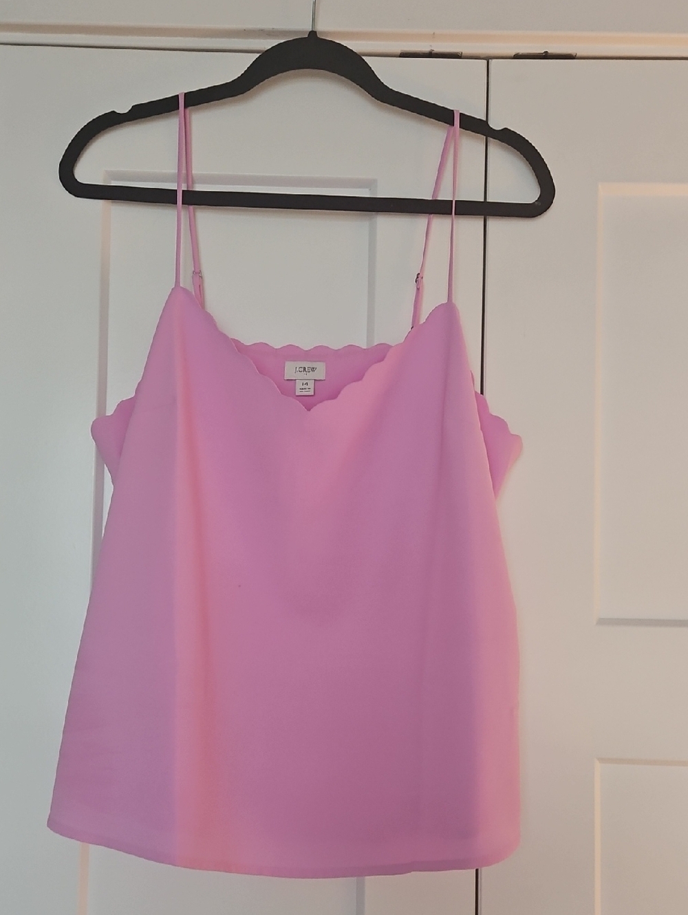 J. Crew Pink Scalloped V-Neck Camisole